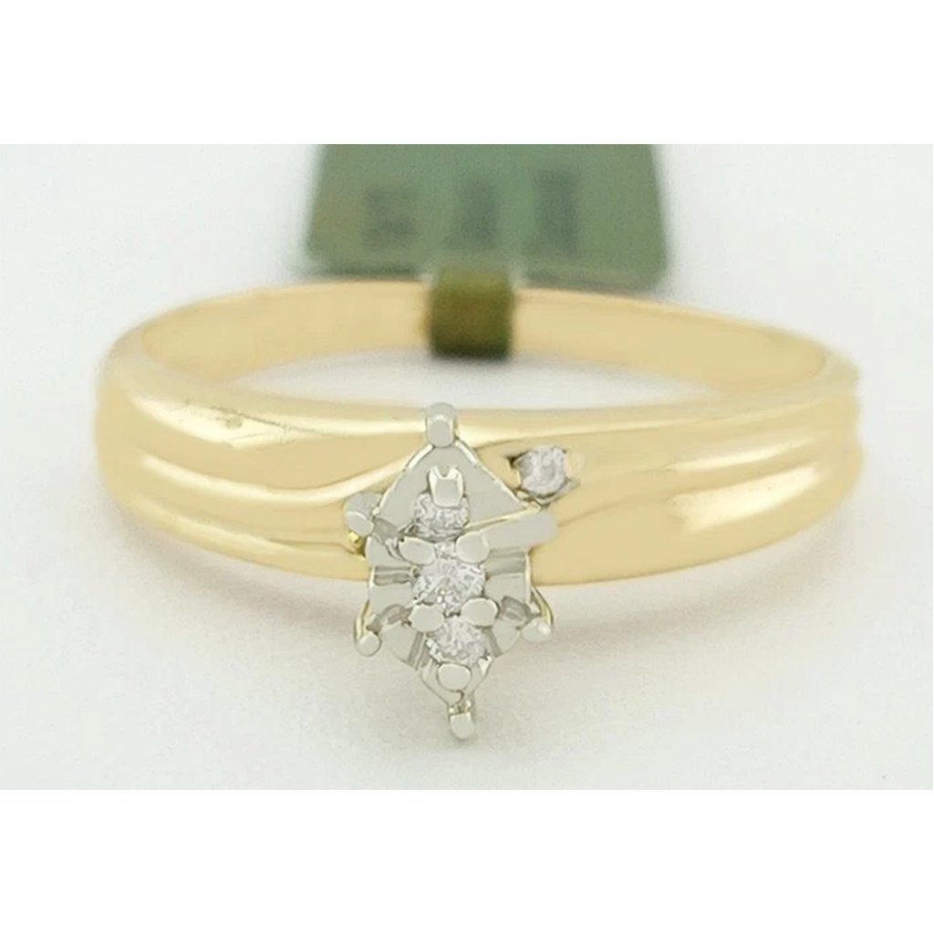 Genuine Diamond Solitaire Ring 10k Gold